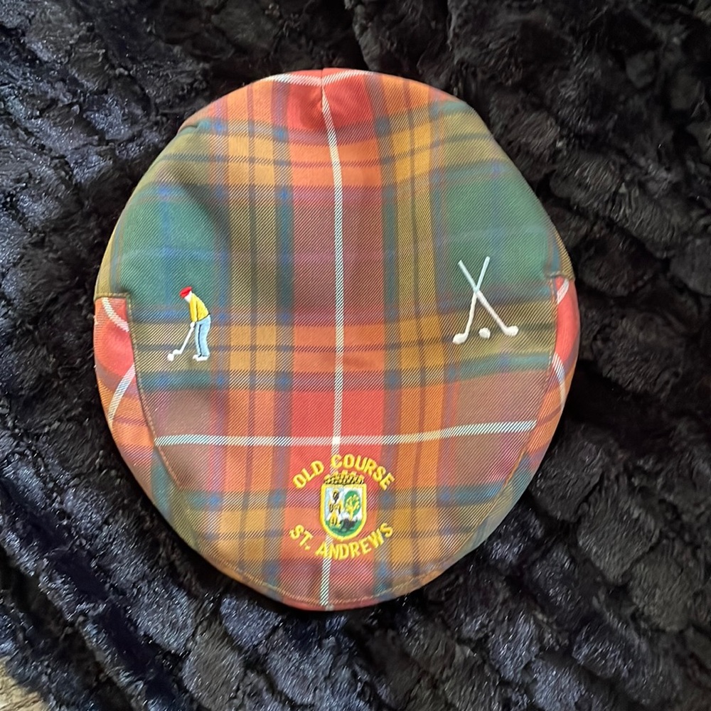 St. Andrews plaid newsboy style cap